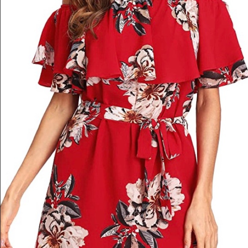 Floral off shoulder dress